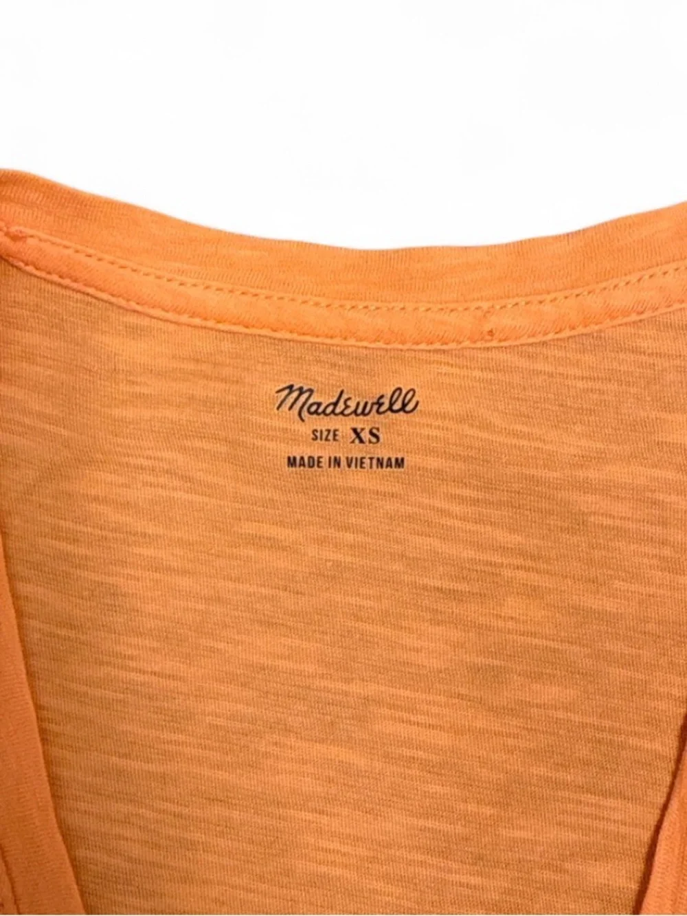 Madewell Orange V-Neck Tank Top XS - Picture 2 of 3